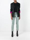 metallic cropped trousers
