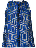 sheer geometric pattern shirt
