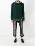 tribal lace print corduroy trousers