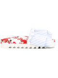 ruffled striped flip flops