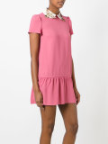 bird embroidered collar dress