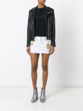 embroidered denim mini-skirt