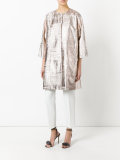 metallic cropped sleeve coat