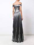 matte metallic pleated dress