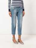 stonewashed cropped jeans