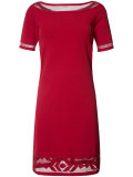 sheer trim midi dress