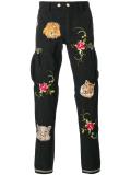 floral embroidery trousers