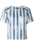 striped print blouse