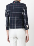 checked cropped blazer