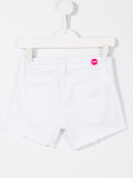 raw edge denim shorts