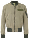 frayed cuffs bomber jacket