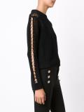 lace-up longsleeved sweater
