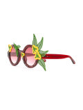 floral motif round sunglasses