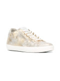 distressed metallic sneakers