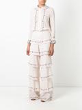 ruffled neck longsleeved blouse