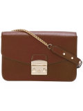 envelope flap bag with gold tone shoulder chain