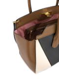 contrast panel tote bag