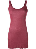 elongated semi-sheer tank