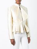 pleated detail paisley jacket