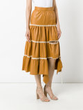 cut-out detail ruffled skirt