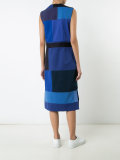 patchwork sleeveless midi dress