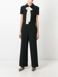 neck tie tailored jumpsuit