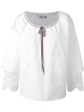 ruffle-sleeve blouse