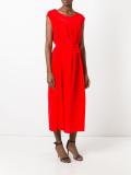 drawstring midi dress