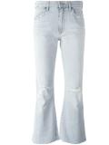 distressed flared jeans