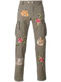 floral embroidery trousers