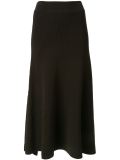 crepe knit rib flared skirt