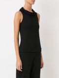 cowl neck sleeveless blouse