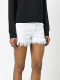 frayed hem denim shorts
