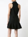 ruffled hem buttoned dress