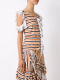 stripe ruffled blouse