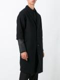 layered sleeve cocoon coat