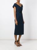 textured fitted rear slit dress
