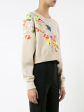 embroidered flowers sweatshirt 