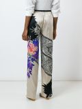 print detail straight trousers 