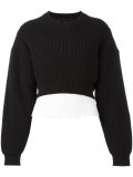 frill-hem knitted top