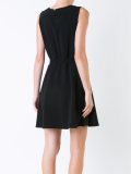 v neck flared dress