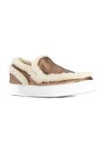 faux shearling trim slip-on sneakers