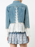 eyelet layered denim jacket