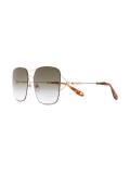 oversized metallic sunglasses