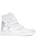 metallic heel counter hi-top sneakers