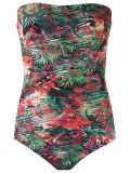 floral print strapless swimsuit
