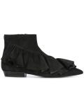 ruffled detail ankle boots