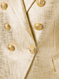 metallic coated tweed blazer
