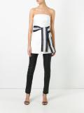 belted strapless blouse