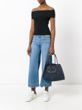 tote bag with gold tone detail